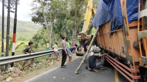 Lalu Lintas di Jalan Trenggalek-Ponorogo Terhambat Akibat Truk Mogok