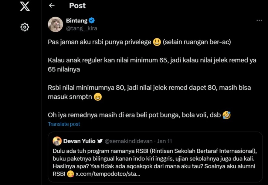 RSBI Viral di Twitter